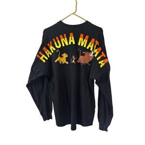 Y2K Disney TLK Hakuna Matata S Spirit Jersey Black No Worries Circle of Life WDW